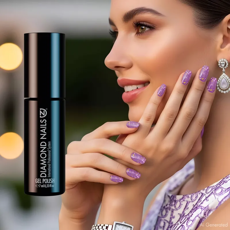 Kiárusítás Gél Lakk - Midnight Glam Világos lila - DN308 - 7ml - Hema mentes