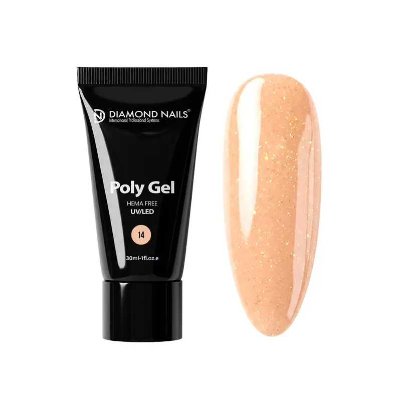 Akciós ár PolyGel 14 - Peach Shine - 30ml - HEMA-mentes - Hibrid Akril Gél
