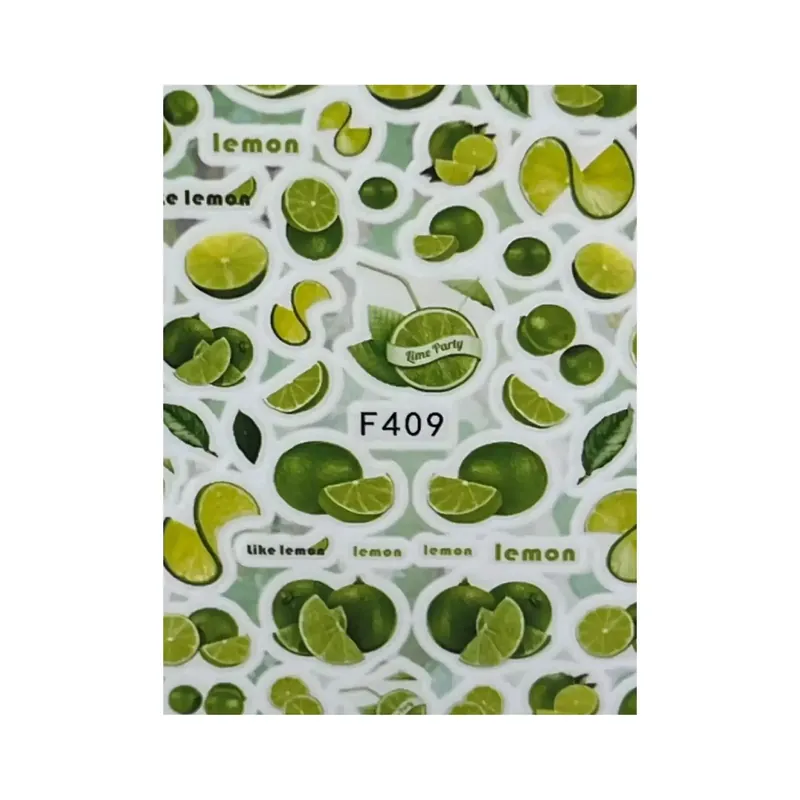 Kihagyhatatlan ajánlat Körömdíszítő matrica - F409 - lime