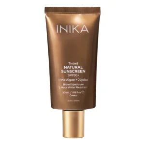 Azonnali szállítás INIKA ORGANIC SPF50+ színezett fényvédő arckrém pink algával és jojobával