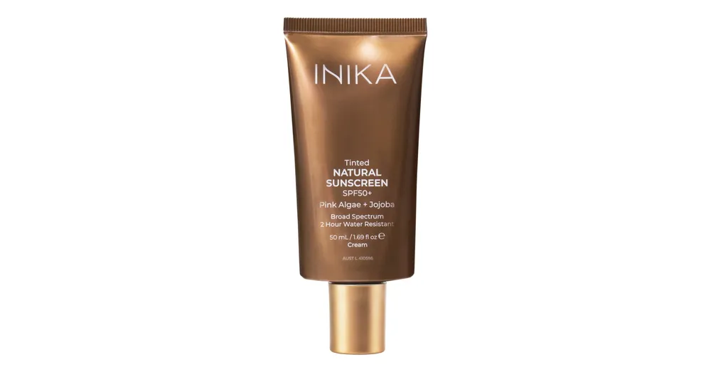 Azonnali szállítás INIKA ORGANIC SPF50+ színezett fényvédő arckrém pink algával és jojobával