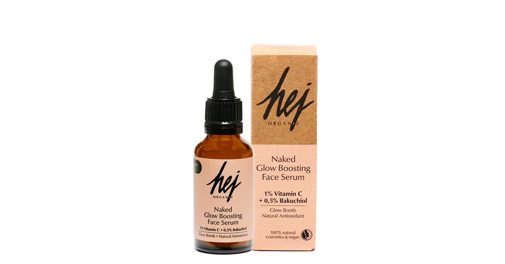 HEJ ORGANIC NAKED GLOW Ragyogást fokozó arcápoló szérum C-vitaminnal és bakuchiollal Szuper akció