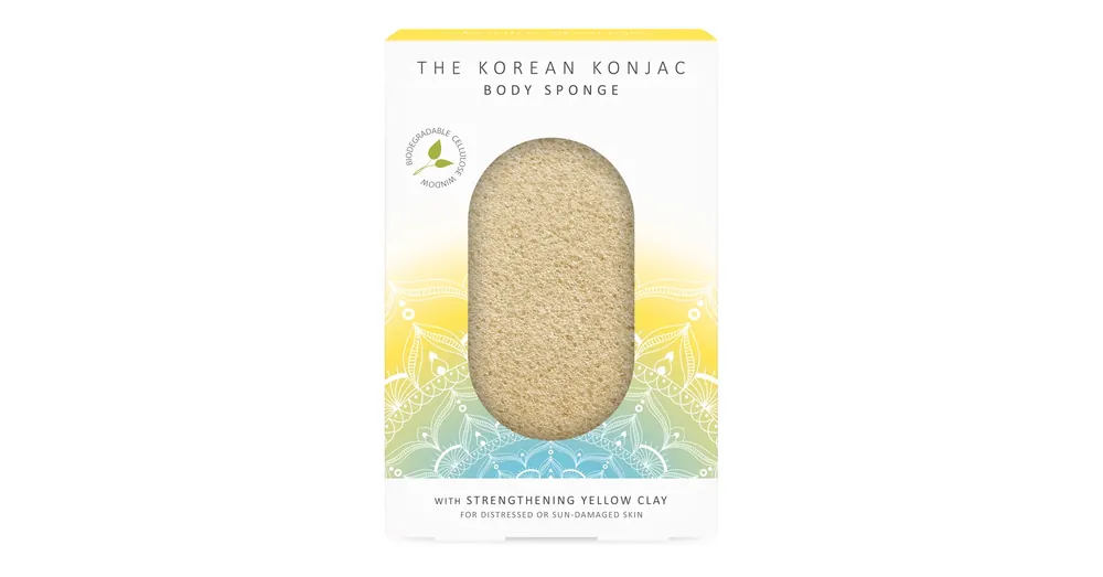 KONJAC SPONGE PRÉMIUM MANDALA TESTSZIVACS SÁRGA KAOLIN AGYAGGAL Csak ma