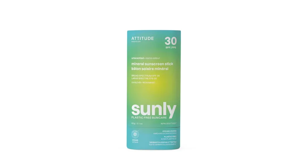ATTITUDE SUNLY SPF 30-as Ásványi Fényvédő stick - Illatanyagmentes Legkelendőbb