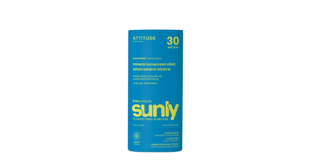 Kiárusítás ATTITUDE SUNLY SPF 30-as Ásványi Fényvédő Stick Gyerekeknek - Illatanyagmentes