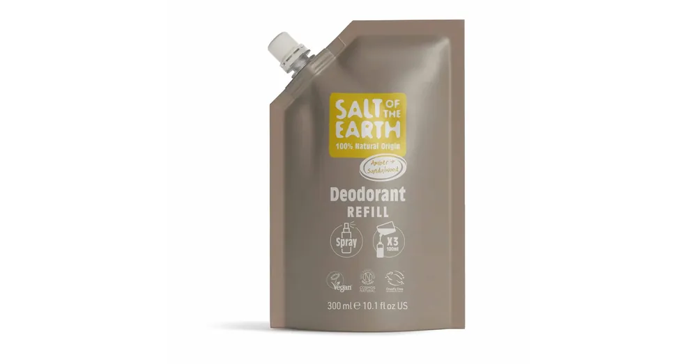 Gyors szállítás SALT OF THE EARTH Borostyán és szantálfa dezodor spray tasakos utántöltő