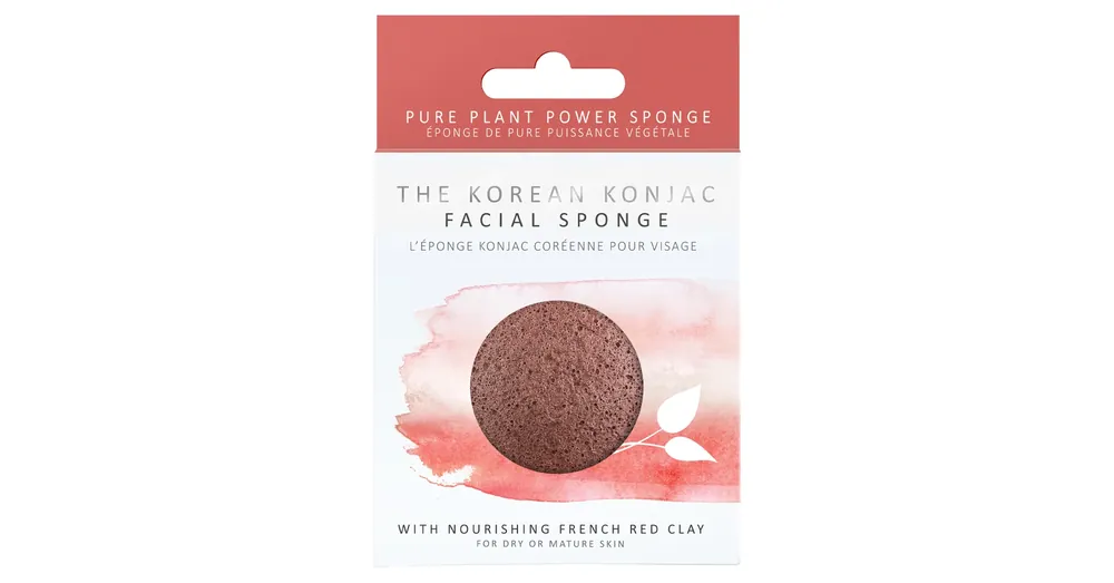 KONJAC SPONGE PRÉMIUM KONJAC ARCSZIVACS FRANCIA VÖRÖS AGYAGGAL Alacsony ár