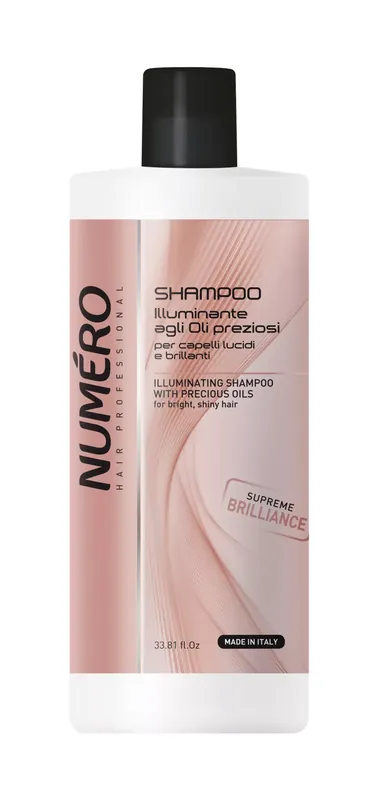 NUMERO Illuminating Shampoo - Sampon értékes olajokkal az extrém csillogásért 1000 ml Szuper akció