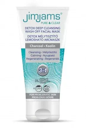 Újdonság JimJams Pure & Clear Detox Mélytisztító lemosható arcmaszk 75ml