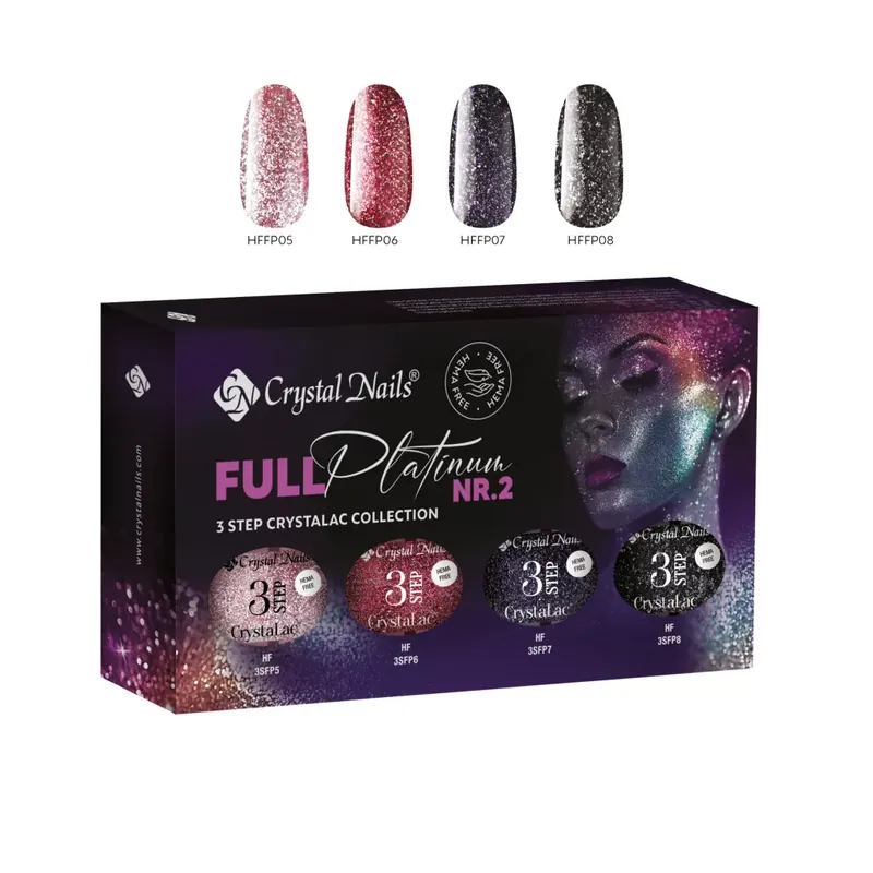 Full Platinum NR2 3 STEP CrystaLac készlet (4x4ml) Bestseller