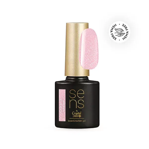 SENS FLASH Hema Free Base gel - Milky Pink 10ml Különleges ajánlat