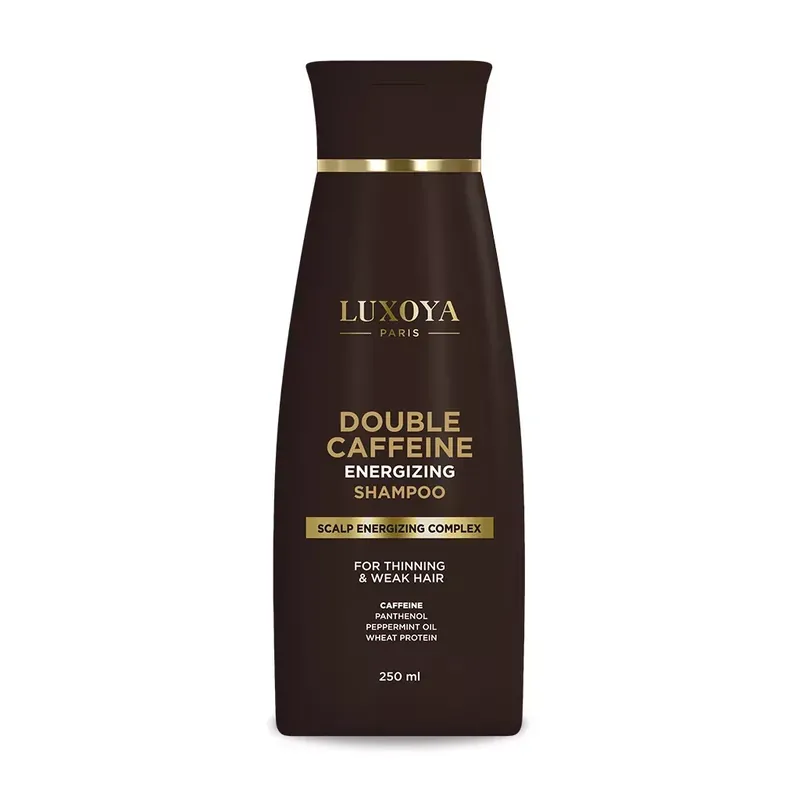 Korlátozott ajánlat Luxoya DOUBLE CAFFEINE ENERGIZING SHAMPOO – DUPLA KOFFEINES ENERGIZÁLÓ HAJNÖVEKEDÉST TÁMOGATÓ SAMPON - RITKULÓ ÉS GYENGE HAJRA - 250 ml