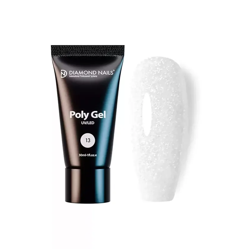Szuper ajánlat PolyGel 13 - White Glitter (Fehér csillám) - 30ml - HEMA-mentes