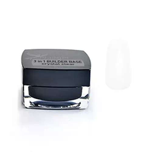 Akciós ár 3 az 1-ben alapozó tégelyben, építő és ragasztó base gél (clear) - 3in1 builder base - 50 ml