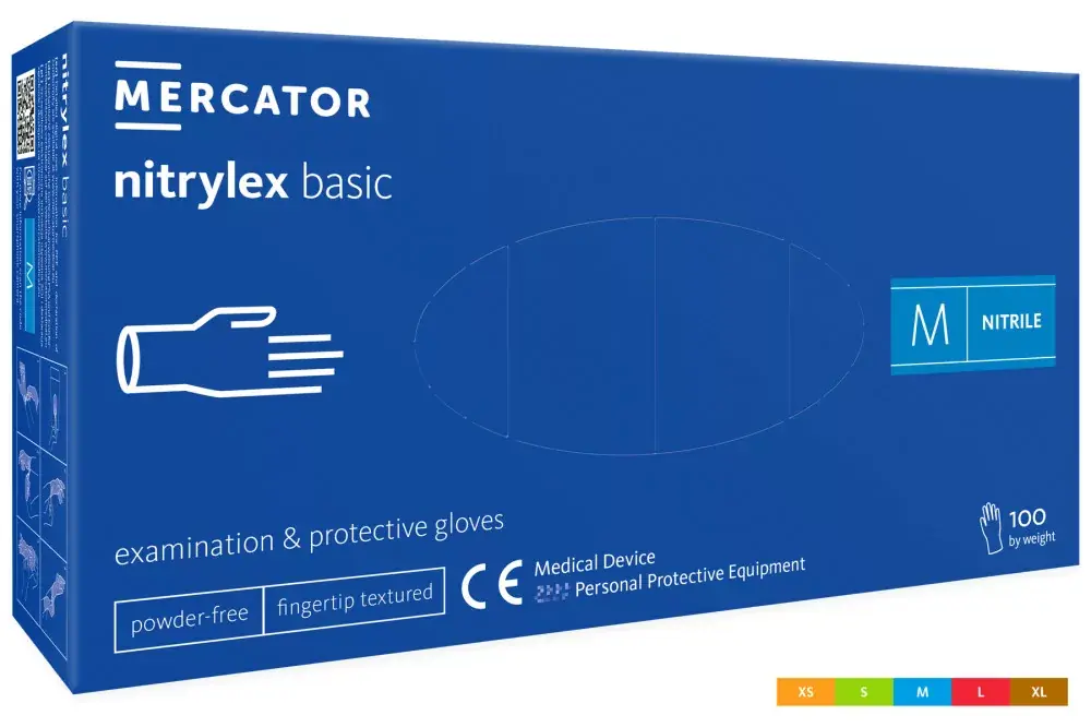 Olcsó NITRYLEX BASIC (L) A100 BLUE - nitril púdermentes kék vizsgálókesztyű L
