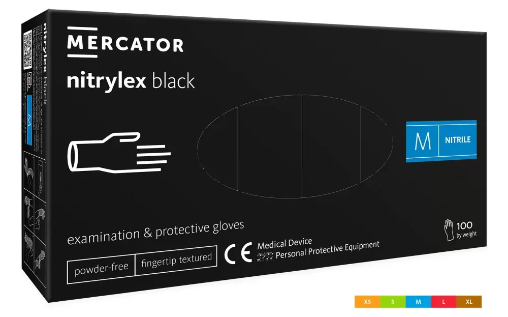 Legnépszerűbb Nitrylex black (M) nitril púdermentes fekete vizsgálókesztyű M