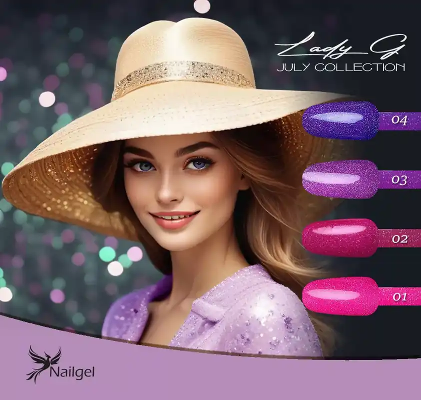 Rendeld meg most Lady G - July collection - 4-db-os gél lakk készlet ajándék margarétával