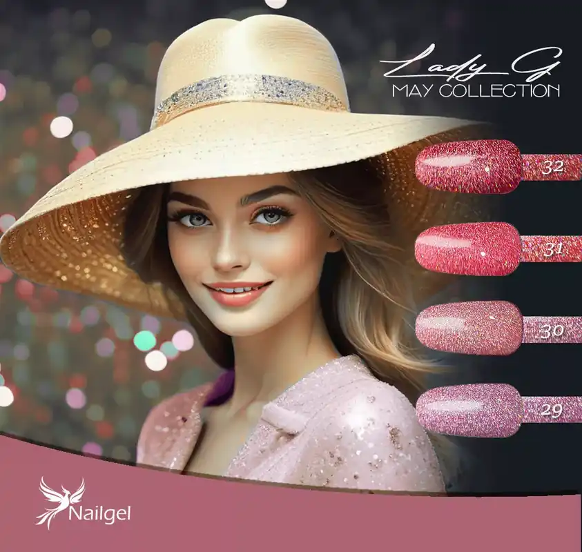 Lady G - May collection - 4-db-os gél lakk készlet ajándék margarétával Szuper ajánlat