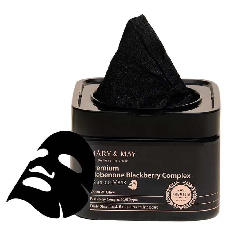 Ne maradj le Mary & May Premium Idebenone Blackberry Complex Essence Arcmaszk 250g (20db)