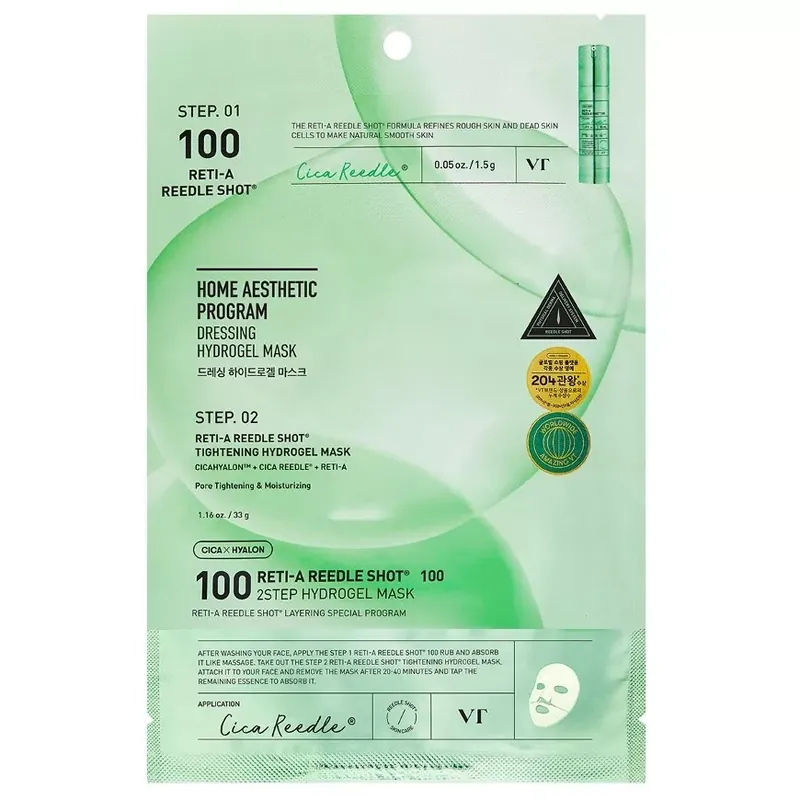 Csak ma VT Cosmetics Reti-A Reedle Shot 100 Hidrogél Arcmaszk, 2 lépés 1.5g+33g