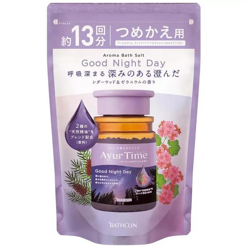 Legkelendőbb Bathclin Ayur Time Aroma Fürdősó - Good Night Day 520g utántöltő tasak