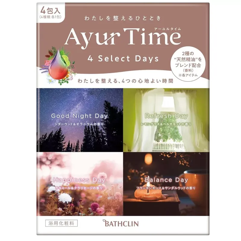 Bathclin Ayur Time Aroma Fürdősó Válogatás csomag 40gx4db Korlátozott ajánlat