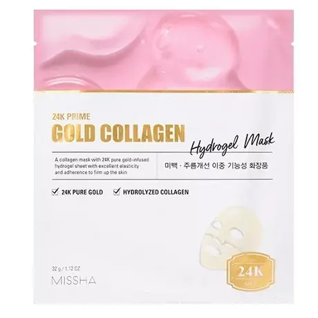 Missha 24K Prime Gold Collagen Hydrogel Arcmaszk 32g Azonnali szállítás