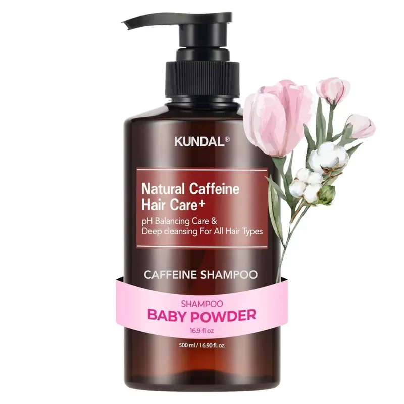 Prémium Kundal Natural Caffeine Hair Care Sampon - Baby Powder illat 500ml