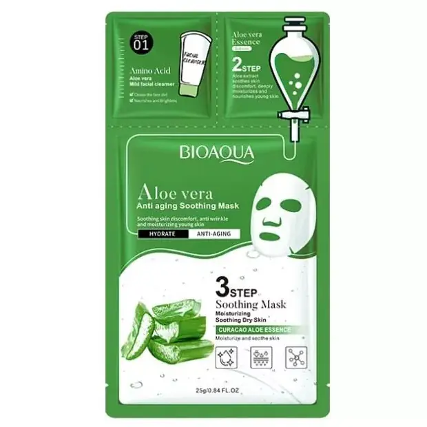 Nézd meg most Bioaqua 3-Steps Moisturizing Arcmaszk - Aloe Vera