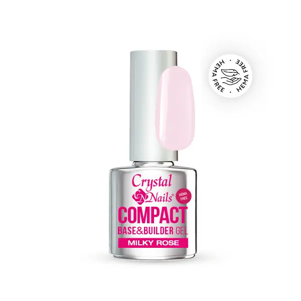 Crystal Nails - COMPACT BASE GEL MILKY ROSE - HEMA FREE - 4ML Korlátozott ajánlat