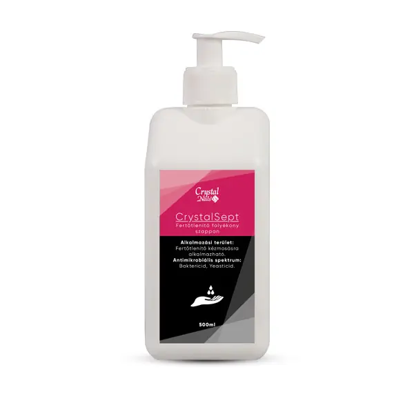 Prémium Crystal Nails - CRYSTALSEPT FERTŐTLENÍTŐ FOLYÉKONY SZAPPAN - PUMPÁS - SIMA - 500ml - THF