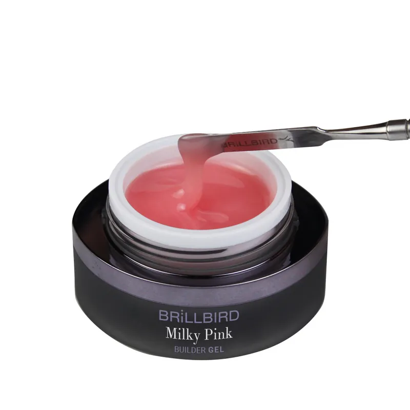 Kihagyhatatlan ajánlat BrillBird - PINK GEL – MILKY - TEJES PINK – ENYHÉN FEDŐ RÓZSASZÍN MŰKÖRÖM ÉPÍTŐ ZSELÉ - 15ml