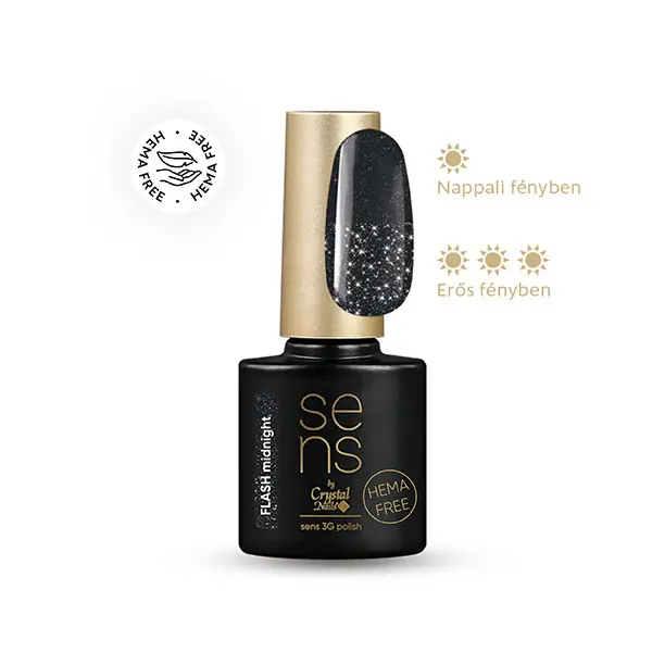 SENS - SENS 3G HEMA FREE POLISH - FLASH MIDNIGHT - 4ML Expressz kézbesítés
