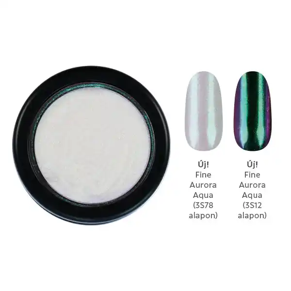 CRYSTAL NAILS - CHROMIRROR KRÓM PIGMENTPOR - FINE AURORA AQUA Szezonális akció