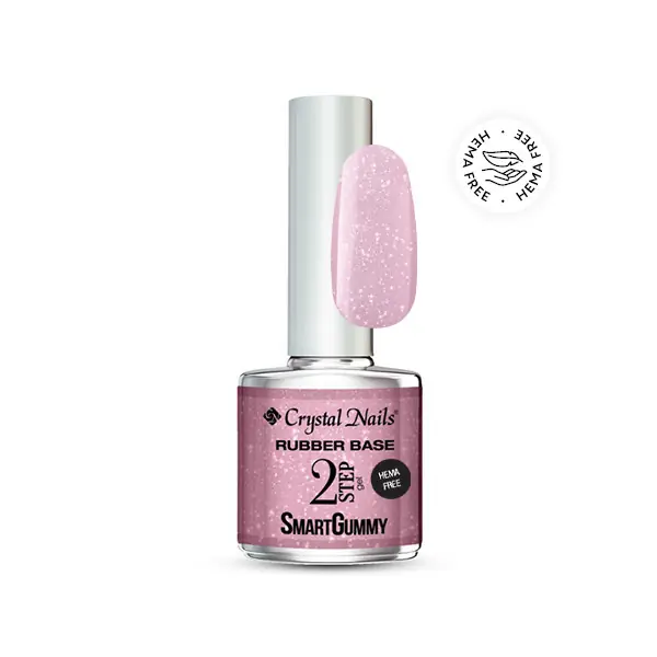 Akció Crystal Nails - 2S - SMARTGUMMY HEMA FREE RUBBER BASE GEL - NR05 - SHIMMER CANDY - 8ML
