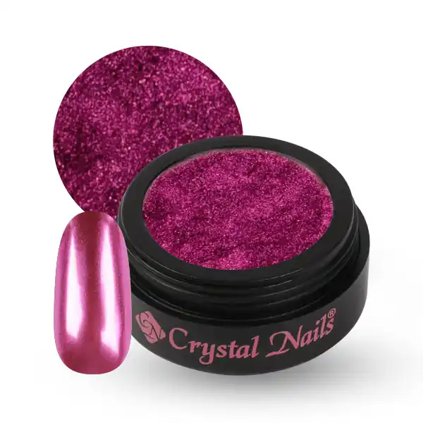 CRYSTAL NAILS - CHROMIRROR KRÓM PIGMENTPOR - HOT PINK@ UTOLSÓ DARABOK! Biztonságos vásárlás