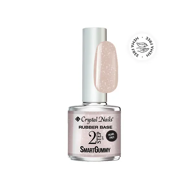Crystal Nails - 2S - SMARTGUMMY HEMA FREE RUBBER BASE GEL - NR49 - SHIMMER ECRU - 8ML Vásárlói kedvenc