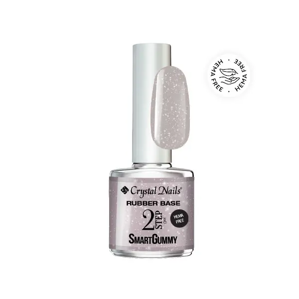 Crystal Nails - 2S - SMARTGUMMY HEMA FREE RUBBER BASE GEL - NR52 - SILVER CLOUD - 8ML Gyors kiszállítás