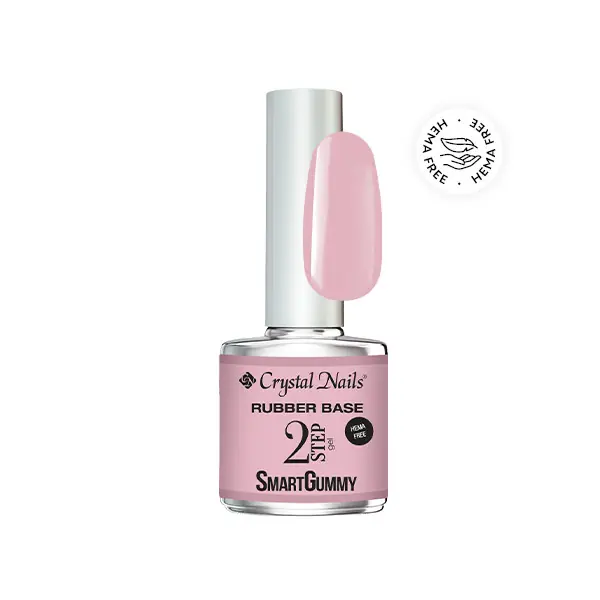 Crystal Nails - 2S - SMARTGUMMY HEMA FREE RUBBER BASE GEL - NR01 - BABY PINK - 8ML Kiárusítás