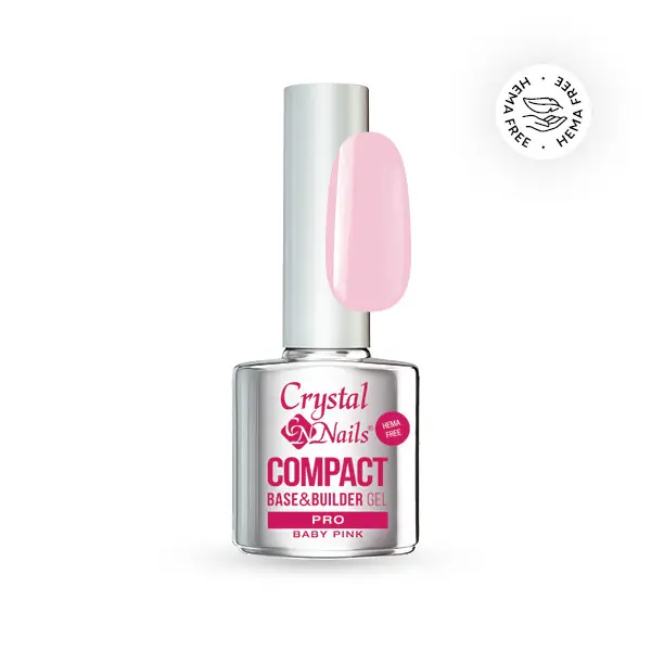 Alacsony ár Crystal Nails - COMPACT BASE PRO - BABY PINK - 8ml