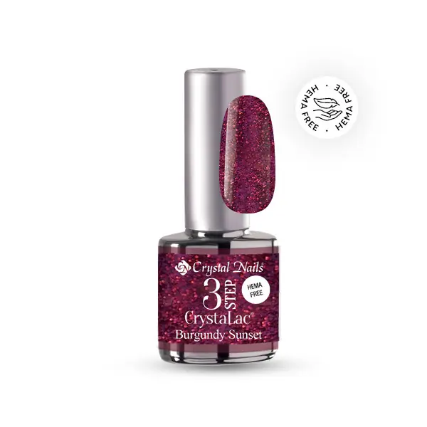 Crystal Nails - 3 STEP HEMA FREE CRYSTALAC - BURGUNDI SUNSET - 4ML Alacsony ár