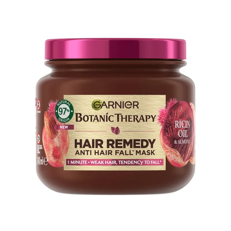 Garnier Botanic Therapy Ricin Oil & Almond Hair Mask erősítő maszk a gyenge, hullásra hajlamos hajra Prémium