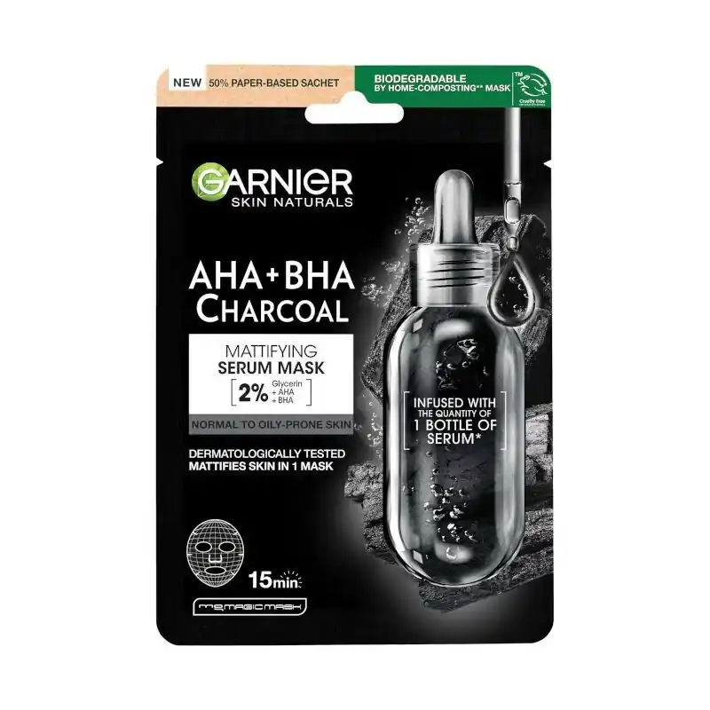 Garnier arcmaszk - Skin Naturals Charcoal Tissue Mask Azonnal elérhető