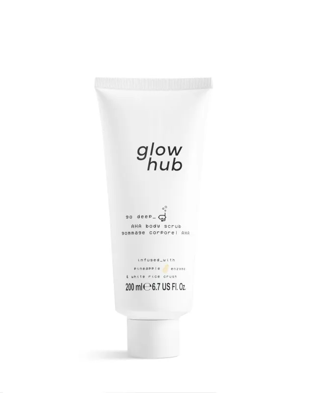 Szezonális akció Glow Hub testradír Go Deep AHA Body Scrub