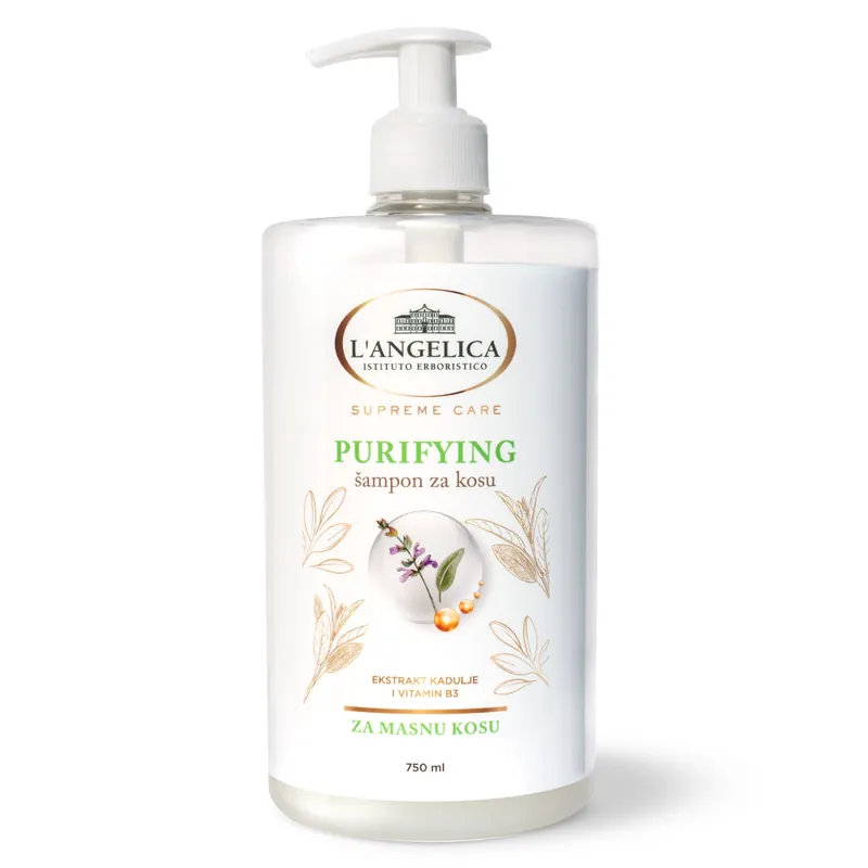 Prémium L‘Angelica tisztító sampon pumpával Purifying Shampoo With Pump - For Oily Hair
