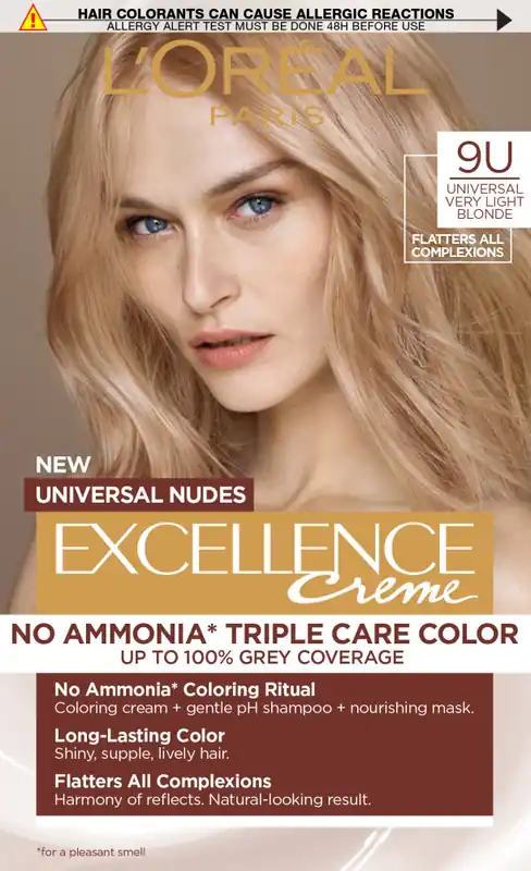 Szezonális akció L’Oréal Paris hajfesték - EXCELLENCE Nudes 9U Universal Very Light Blonde