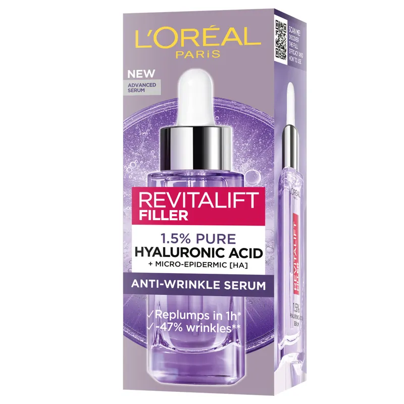 Olcsóbb L’Oréal Paris Revitalift Filler Serum ránctalanító szérum hialuronsavval