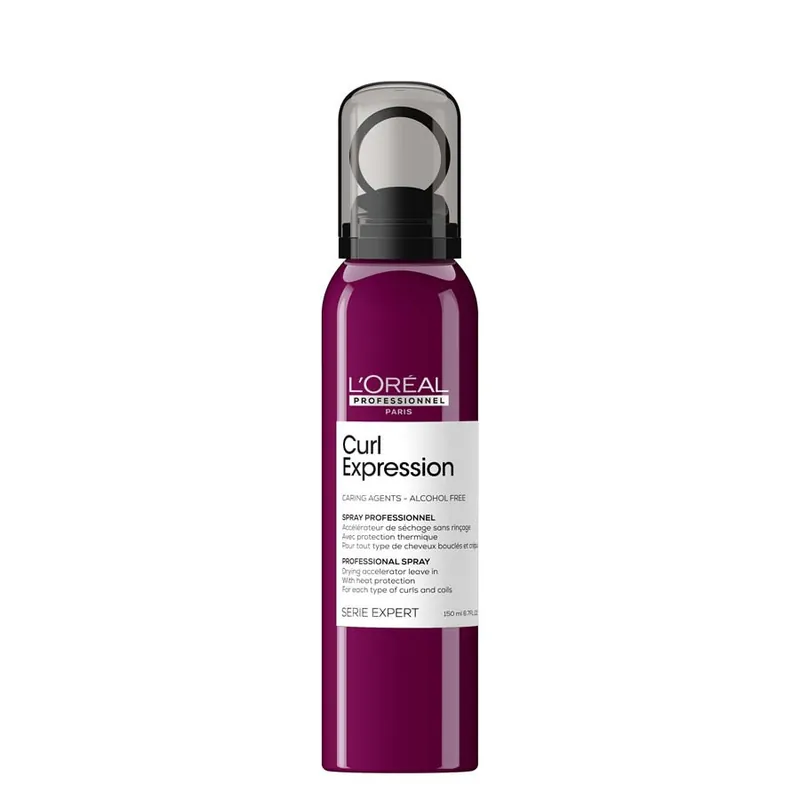 L‘Oréal Professionnel Paris Curl Expression Drying Accelerator Leave In leöblítést nem igénylő spray a gyorsabban beszárított hajhoz Árcsökkenés