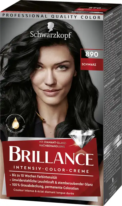 Schwarzkopf Brillance hajfesték - Intensive Color Cream - 890 Black Kedvezményes ár