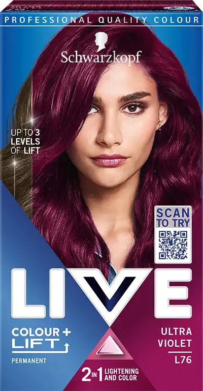 Expressz kézbesítés Schwarzkopf hajfesték - Live Colour + Lift - L76 Ultra Violet